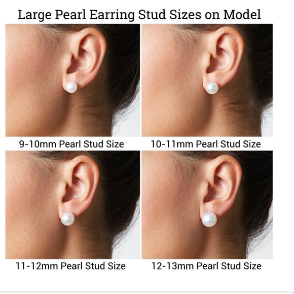 14k Yellow Gold 10mm White Pearl Stud Earrings - Picture 5 of 5